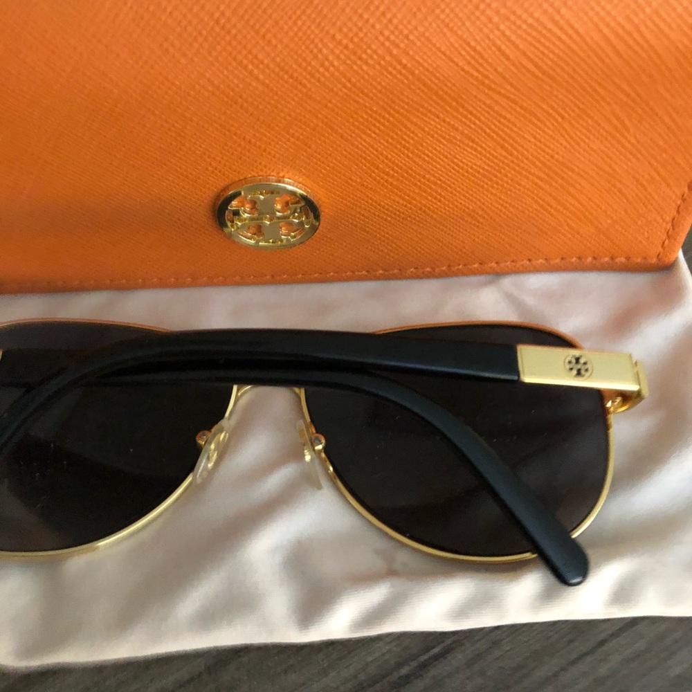 Tory Burch Gold and Black Sunglasses - Picture 2 of 9